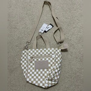ALOHA Collection Beige and White Checkered crossbody